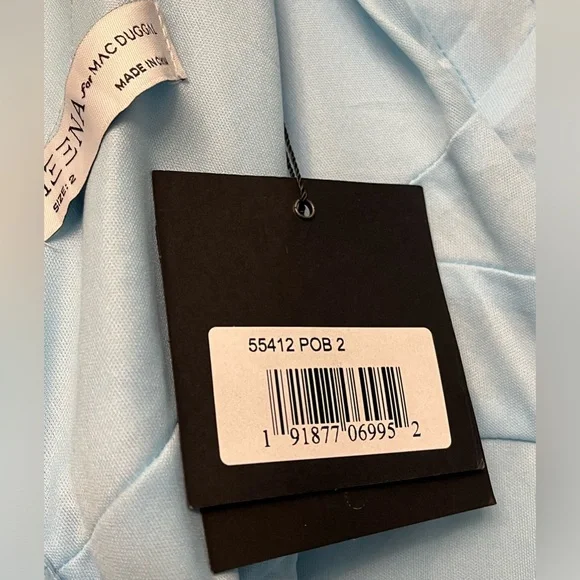 Mac Duggal Asymmetrical Hem Midi Ruffle Gown, NWT Powder Blue #55412 siz… - Picture 8 of 8